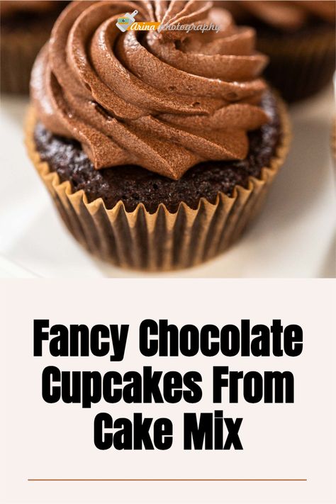 🍫🧁 Elevate your dessert game with these Fancy Chocolate Cupcakes made effortlessly from cake mix – perfect for any celebration! #CupcakeRecipes #ChocolateLovers Moist Chocolate Cupcakes Box Cake Mixes, Recipe Using Chocolate Cake Mix, Fancy Chocolate, Cake Mix Cupcakes, Best Chocolate Cupcakes, Meringue Frosting, Chocolate Cupcakes Moist, Chocolate Fudge Frosting, Fudge Frosting