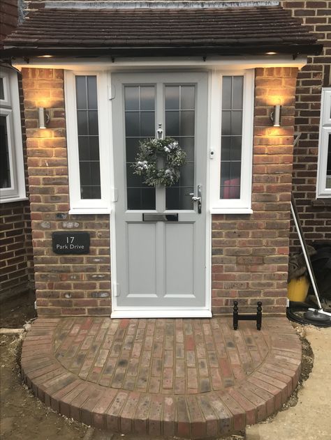 Porch Extension, Sas Entree, White Front Door, Porch Kits, House Front Porch, Building A Porch, Porch Roof, Porch Doors, Front Porch Design