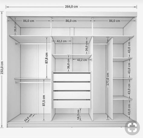 Bedroom Wardrobe Ideas Sliding Doors, Closet Design Plans, Ideas Armario, Closet Dimensions, Wardrobe Dimensions, Wardrobe Interior, Walk In Closet Design, Walking Closet, Wardrobe Door Designs