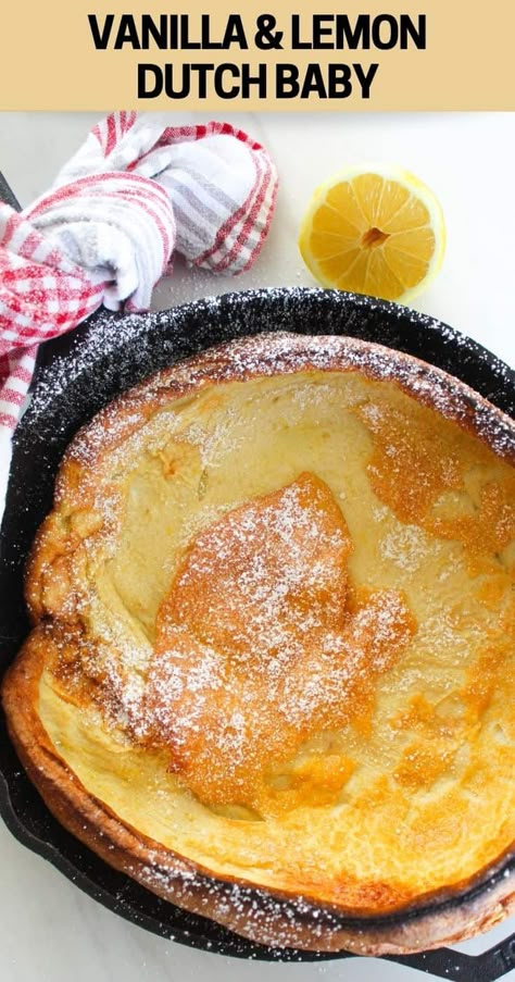 Weekend Brunch Recipes, Dutch Baby Recipe, Puff Pancake, Baby Pancakes, Easy To Make Breakfast, Dutch Baby Pancake, Vegetarian Comfort Food, Pancake Recipes, Apple Filling