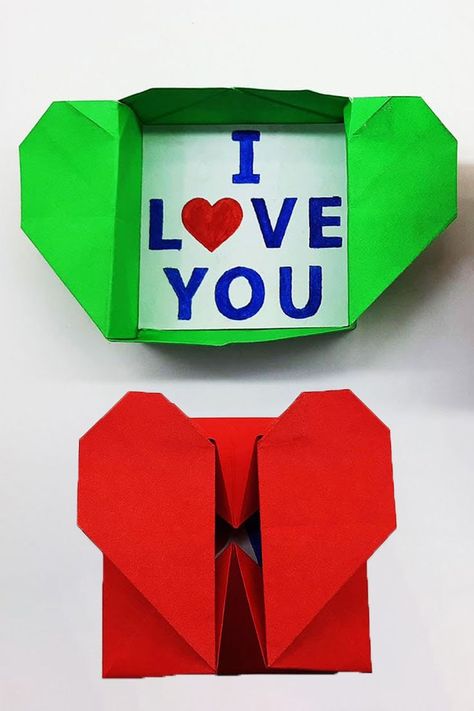 How to Make an Origami Heart Box & Pop-Up Heart - DIY Crafts. Learn in this video how to make an Origami Heart Box & Gift Box a special origami for Valentine's Day. #HeartBox #LoveBox #Craft Heart Box Gift, Heart Diy Crafts, Valentine Gift Ideas, Origami Heart, Heart Shape Box, Diy Valentine, Box Diy, Heart Box, Diy Gift Box