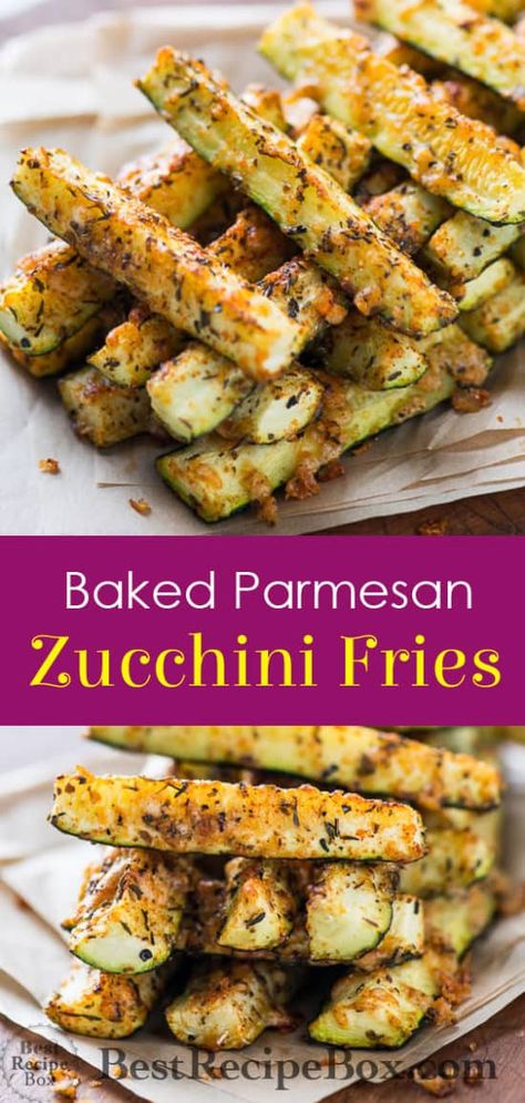 Baked Parmesan Zucchini Fries | @bestrecipebox Zucchini Fries Baked, Baked Parmesan Zucchini, Zucchini Pommes, Fries Recipes, Parmesan Zucchini Fries, Wallpaper Food, Healthy Zucchini, Parmesan Zucchini, Zucchini Fries