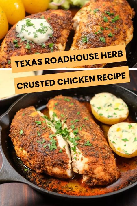 Texas Roadhouse Herb Crusted Chicken Recipe – Hungarian Chef Texas Roadhouse Herb Crusted Chicken, Texas Roadhouse Recipes, Herb Crusted Chicken, Crusted Chicken Recipes, Chicken Tender Recipes, Texas Roadhouse, Crusted Chicken, Steak Dinner, Juicy Chicken