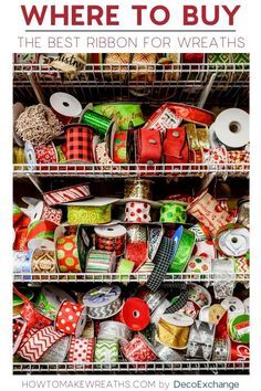 The best ribbon for wreaths - ever wonder where we find all the fantastic ribbon used in our ribbon wreaths? Here are the seven shops we love and recommend for ribbon supplies. #howtomakewreaths #decoexchange #wreathribbon #ribbon #diy #wreaths Ribbon Wreath Diy, Ribbon For Wreaths, Diy Wreath Bow, Ribbon Wreaths, Making Wreaths, Mesh Ribbon Wreaths, Deco Mesh Wreaths Tutorials, Christmas Bows Diy, Deco Mesh Wreaths Diy