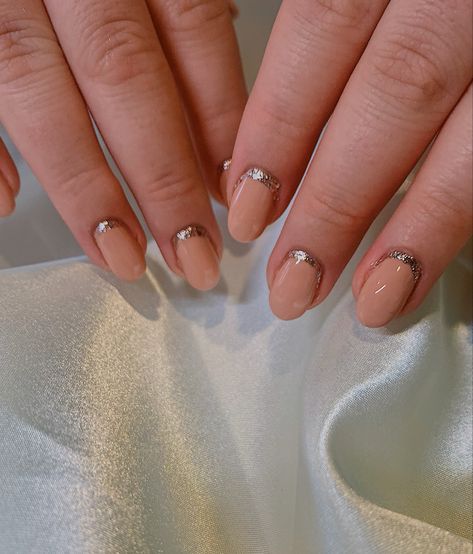 Cuticle Cuff Nails, Nails With Rose Gold, Cuff Nails, Nail Decor, Nude Nails, Nail Ideas, Rose Gold, Cuff, Nails