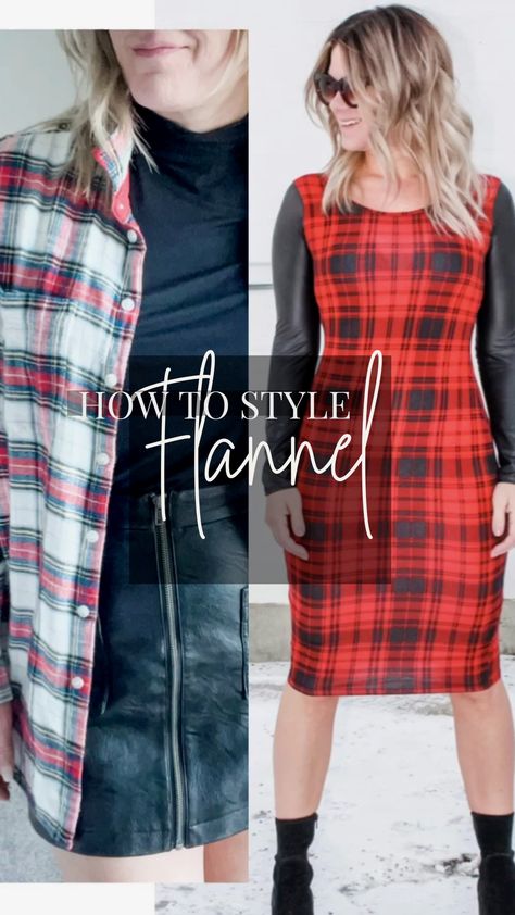 How To Style A Flannel — Dress For You Styling Flannel With Dress Outfit, Flannel Dress With Boots, Flannel With Dress, Black Dress With Flannel, Flannel Dress Outfit, How To Style Flannel, Dress With Flannel, How To Style A Flannel, Styling A Flannel