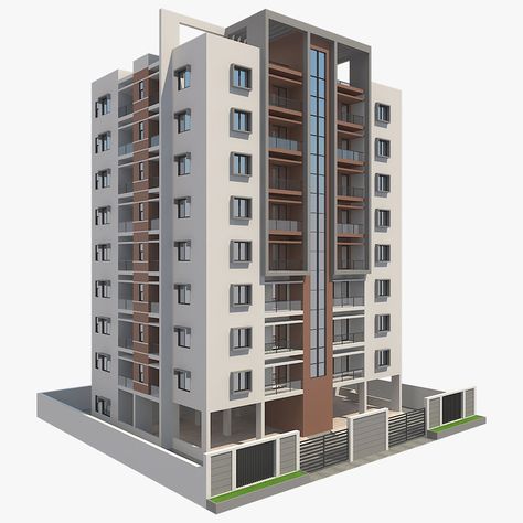 Apartment Exterior Design, 3d Apartment, Model Apartment, Building Apartment, Residential Architecture Apartment, Apartments Exterior, Apartment Exterior, Facade Architecture Design, Residential Building Design