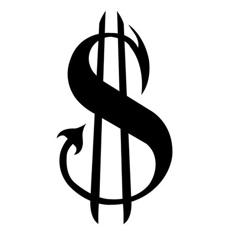 Creepy Tattoo Designs Drawings, Money Tatoos Ideas, Money Signs Tattoo Design, Small Money Tattoo, Dollar Sign Face Tattoo, Dollar Sign Tattoo Design, Money Sign Tattoo Stencil, Dollar Sign Drawing, Money Tattoo Ideas