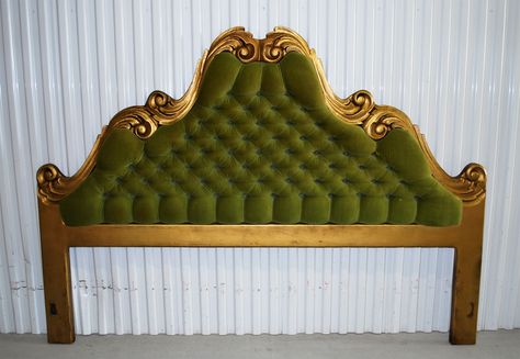 Vintage Velvet Headboard, Tuffed Headboard, Velvet Tufted Headboard, Hollywood Regency Bedroom, Hollywood Regency Furniture, Hollywood Regency Home, Vintage Headboards, Tufted Headboards, Velvet Headboard