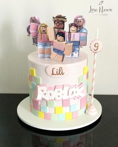 7th Birthday Party For Girls Themes, Bday Cakes For Girls, 7th Birthday Party For Girls, Frozen Birthday Party Cake, Roblox Birthday Cake, Pirate Ship Cakes, 9th Birthday Cake, Roblox Party, Robot Birthday Party