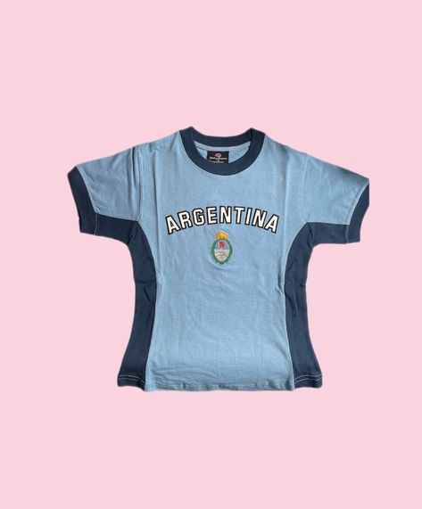 Vintage Argentina Jersey, Sporty Y2k Aesthetic, 90s Soccer Jersey, 90 Shirts, Vintage T-shirt, Thrifted Tops, Baby Tees 90s, Tank Top Y2k, Crop Top Y2k