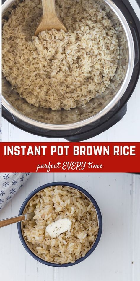 Instant Pot Brown Rice is easy to make and comes out perfectly every time! No more guessing games when it comes to making rice! Short Grain Brown Rice Instant Pot, Freezing Cooked Rice, Instant Pot Healthy, Instant Pot Brown Rice, Rice In The Instant Pot, Cook Brown Rice, Best Freezer Meals, Healthy Dinner Recipes For Family, Cooking Basmati Rice