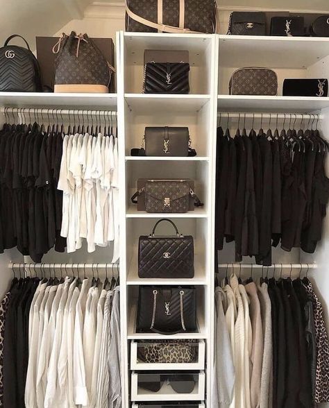 Neat Closet, Interior Design Career, Organized Closet, White Wardrobe, Closet Decor, Apartment Budget, Small Closet Organization, Dream Closets, Room Closet