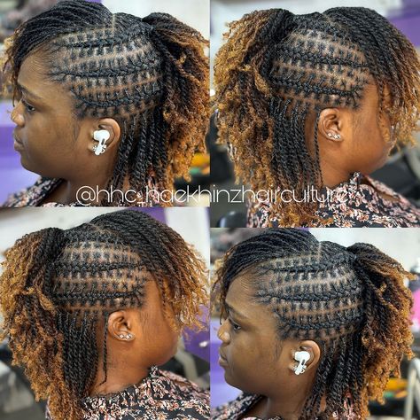 Simple yet elegant! Beautiful Natural hairstyles are made here. #healthyhair #4chairdaily #coilyhairstyles #blackgirlhair #naturalhairgroup… | Instagram Twist And Lock Natural Hair, Afrotwists Hairstyles, Hairstyles For Microlocs, Twist And Lock Natural Hairstyles, 4c Natural Twist Hairstyles, Sister Twist, Cute Cornrow Hairstyles, Natural Twist Styles, Natural Twist Hairstyles