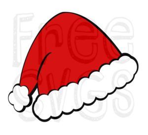 FREE Santa Hat SVG File Christmas Hat Clipart, Santa Hat Crafts, Santa Hat Vector, Santa Cartoon, Santa Hat Svg, Free Cricut, Christmas Vinyl, Santa Claus Hat, Silhouette Christmas