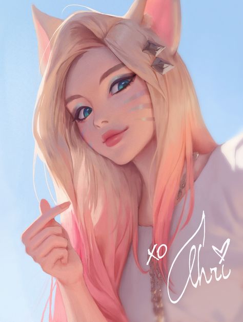 ArtStation - Welcome back KDA, - CharlesC League Of Legends Personajes, Fox Anime, Ahri Wallpaper, Ahri Lol, Ahri League, League Of Legends Characters, Fox Girl, Lol League Of Legends, Animal Ears