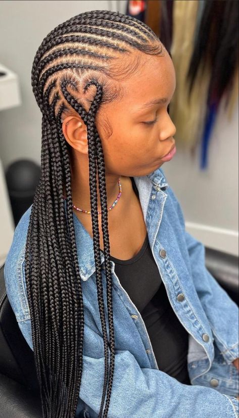 Hairstyles With A Heart, Most Beautiful Hairstyles, Black Kids Braids Hairstyles, Lil Girl Hairstyles, Big Box Braids Hairstyles, Feed In Braids Hairstyles, Box Braids Hairstyles For Black Women, Cute Braided Hairstyles, Braids Hairstyles Pictures