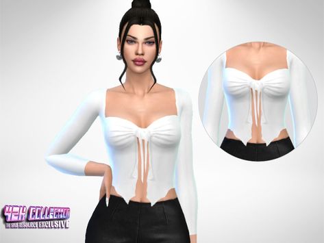 A Y2K white long sleeve top. Found in TSR Category 'Sims 4 Female Elder Everyday' Sims 4 Cc Shirts Sims Resource, Cc Tops Sims 4, Sims 4 Cc Everyday Clothes, Sims 4 Female Tops, Shirts Sims 4 Cc, Sims 4 Cc Female Tops, Ts4 Cc Tops, Sims 4 Cc Clothes Female Tops, Sims 4 Cc Tops Patreon