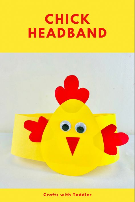 Chicken Headband Craft, Chicken Puppet Craft, Chicken Crafts For Toddlers, Party Hat Craft, Chicken Headband, Flower Wall Hanging Decor, Room Hanging Decor, Diy Paper Wall Hanging, Wall Hanging Ideas