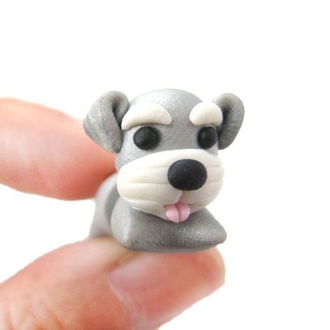 polymer clay dogs - Google Search How To Make Clay Figurines, Cesky Terrier, Clay Dogs, Polymer Clay Dog, Crea Fimo, Animal Themed Jewelry, Gauge Earrings, Kids Clay, Polymer Clay Figures