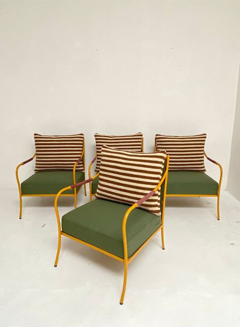 Casamidy - Delphine Yellow Outdoor Furniture Metal, Green Outdoor Furniture, Tent Fabric, Outdoor Couch, Anne Marie, Take A Seat, Outdoor Garden Furniture, Furniture Fabric, Upholstered Furniture