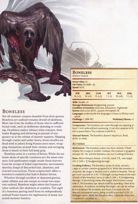 Dnd Body Horror, Undead Stat Block, Dnd 5e Cryptids, Dnd Horror Campaign Ideas, 5e Undead Monsters, Dnd Monster Sheet, Dnd Horror Monster, Dnd Undead Monsters, Shadowfell Monsters