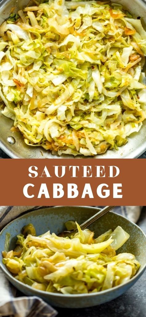 Cooked Cabbage Recipes, Easy Cabbage Recipes, Cabbage Side Dish, Cabbage Recipes Healthy, Sauteed Cabbage, Healthy Side Dish, Cabbage Recipe, Cooked Cabbage, Autumn Recipes