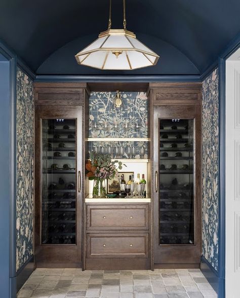 Whittney Parkinson, Omega Cabinetry, Kitchen Suite, Whimsical Wonderland, Wine Room, Room Wallpaper, Wine Bar, Wine Cellar, Traditional House