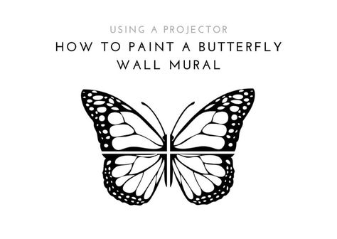 In DIY How to Paint a Butterfly Wall Mural The accent wall in my daughter, Quinn’s, room took me a while to decide on. My first thought was wallpaper, but that was more costly than I anticipated. Then I thought board and batten trim would be cute, but it didn’t have that wow factor for my little girl. That’s when I thought about painting my own design, except for the fact that I’m not an artist, can’t sketch or really paint anything with dimension… Board And Batten Trim, Paint A Butterfly, Butterfly Wall Mural, Pretty Cursive Fonts, Colorful Bedroom Design, Diy Scrapbook Paper, Cheap Wall Art, Fairy House Diy, No Sew Curtains