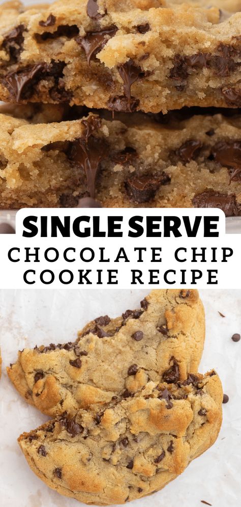 The Best Single Serve Chocolate Chip Cookie Single Serve Chocolate Chip Cookie Air Fryer, One Minute Cookie Recipe, Small Cookie Batch Recipe, 1 Serving Cookie Recipe, Chocolate Chip Cookie For 1, Small Batch Air Fryer Cookies, Low Calorie Single Serve Cookie, Quick Small Desserts, Recipe For One Cookie