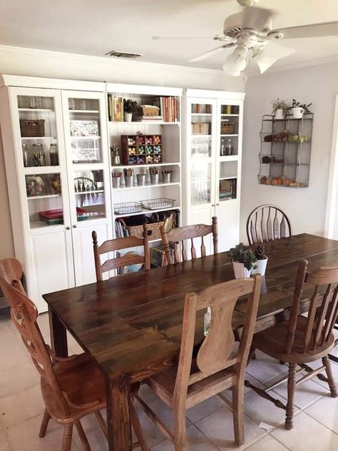 Ikea Liatorp, Living Room Cupboards, Homeschool Space, Ikea Dining, Dining Room Remodel, Ikea Cabinets, Dining Room Storage, Spare Room, Formal Dining Room