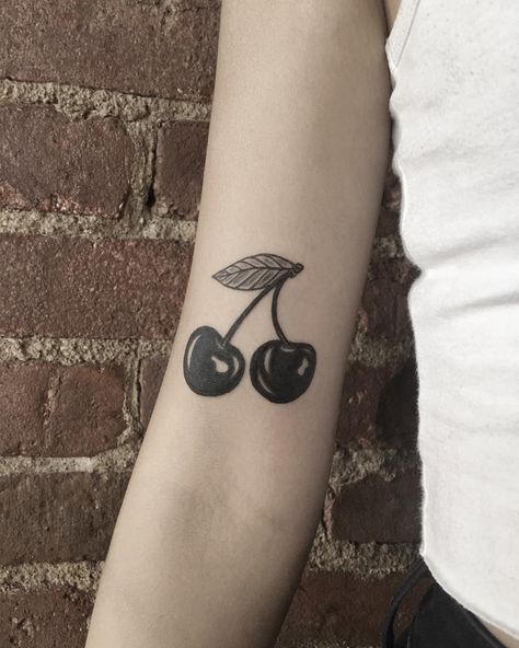 Black cherry tattoo Black Cherry Tattoo, Tattoo Cherry, Cherry Tattoo, Cherry Tattoos, Tattoo Quotes For Women, Tattoo Prices, Botanical Tattoo, Traditional Tattoo Flash, Top Tattoos