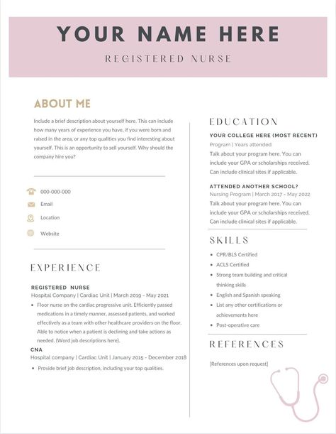 resume template healthcare Medical Resume Template, Nurse Resume Template, Graduate Nurse, Medical Assistant Resume, Registered Nurse Resume, New Grad Nurse, Nurse Resume, Nursing Resume Template, Business Resume