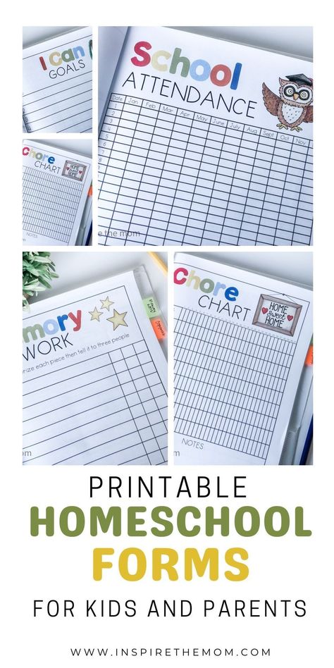 Homeschool Reading Log, Attendance Sheets, Kids Chore Charts, Homeschool Attendance, Homeschool Portfolio, Free Homeschool Curriculum, Homeschool Worksheets, Mom Printable, Chore Charts