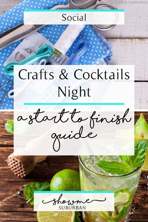 Take girls night to the next level by hosting a craft night and serving some fun cocktails using this start-to-finish guide!  Learn which people to invite, find craft project ideas, and discover easy appetizers to serve! Fun Crafts For Girls, Craft Night Party, Cocktails Night, Craft Night Projects, Girls Night Crafts, Moms Night, Group Crafts, Weekend Crafts, Old Movie