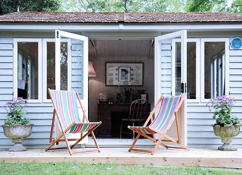 The Bloomsbury Writing Retreat | Exclusive to Malvern Garden Buildings Writing Shed, Cedar Shingle Roof, Garden Offices, Shed Office, Writing Retreat, Room Inspired, Outdoor Buildings, Double French Doors, She Sheds