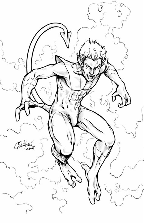 Nightcrawler X Men Coloring Pages, Nightcrawler Sketch, Nightcrawler Tattoo, Nightcrawler Art, Nightcrawler Marvel, Nightcrawler Xmen, Todd Nauck, Kurt Wagner, Avengers Coloring