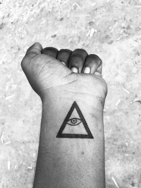 Simple idea for illuminate tattoo Illuminate Tattoo, Deathly Hallows Tattoo, Triangle Tattoo, Tattoo Ideas, Tattoos