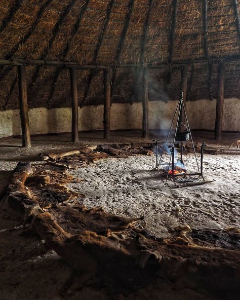 Iron Age Roundhouse, Butser Ancient Farm, Iron Age Aesthetic, Outdoor Forts, Old House Design, Cob Building, Earth Sheltered, La Brea, Primitive Homes