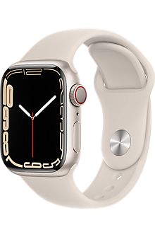 New Apple Watch Series 7. Features an always-on Retina display with nearly 20% more screen area than Series 6, IP6X dust-resistance, and more. Starlight Outfit, Starlight Color, Apple Smartwatch, Watch Background, Apple Fitness, Apple Watch Series 7, New Apple Watch, Watch Fashion, Sport Armband