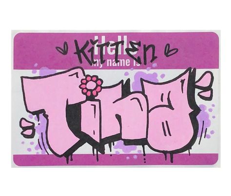 Tina graffiti sticker, handmade with posca markers, can be applied to many surfaces eg, walls, laptops, ipads, book covers, drink bottles, etc Slap Stickers Graffiti, Y2k Graffiti, Graffiti Books, Sick Drawings, Easy Graffiti Drawings, Graffiti Tags, Posca Markers, Gcse Art Sketchbook, Graffiti Writing