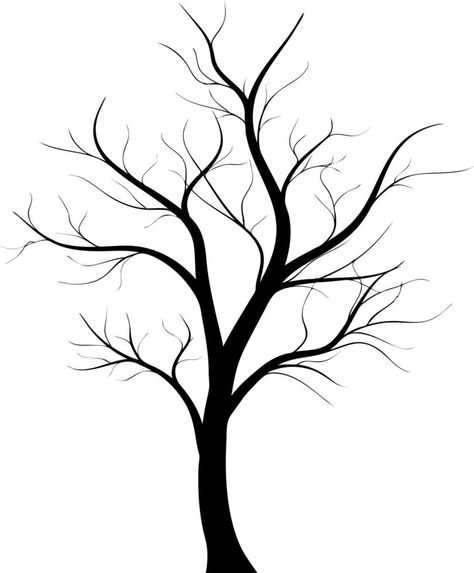 Dead tree silhouette. Vector old dry oak crown without leafs isolated on white Tree With No Leaves, Oak Tree Silhouette, Leaves Silhouette, Silhouette Tree, Svg Tree, Dry Tree, Dead Tree, Geometric Pattern Art, Bare Tree