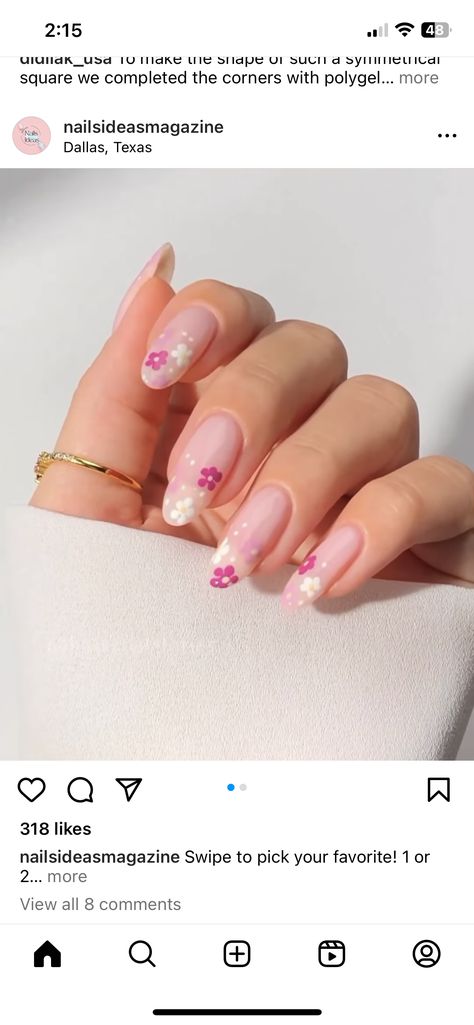 Pink Flower Nails, Short Gel Nails, Nails For Kids, Flower Nail Art, Flower Nails, Matching Dresses, Makeup Nails, Summer Nails, Homecoming Dresses