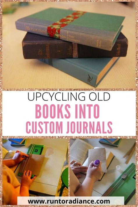 Diy Journal From Old Book, Diy Smash Book, Homemade Journal Diy, Altered Book Journal Ideas, Diy Journal Cover Design, Homemade Journal Ideas, How To Make A Notebook, Books For Journaling, How To Make Notebooks