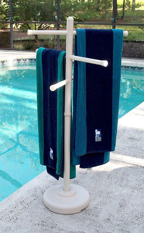 Pvc Pool Towel Rack, Poolside Towel Rack, Pvc Towel Rack, Outdoor Towel Rack, Pool Towel Holders, Towel Rack Pool, Pvc Pool, Pool Storage, Pvc Pipe Projects