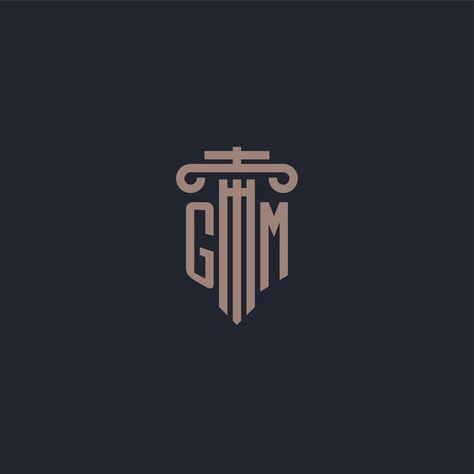 GM initial logo monogram with pillar style design for law firm and justice company Initials Logo Monograms, Gm Logo, Gm Monogram, Initial Logo, Initials Logo, Monogram Logo, Law Firm, Style Design, Vector Art