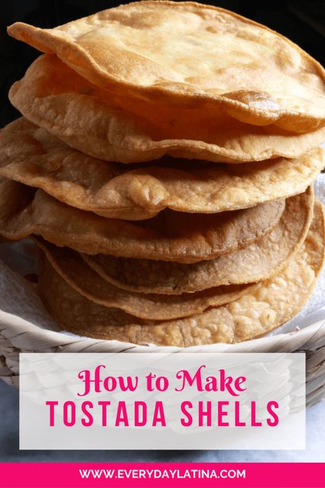 How to Make Tostada Shells What To Make With Tostada Shells, Recipes Using Tostada Shells, How To Use Tostada Shells, How To Make Crunchy Taco Shells, Making Tostada Shells In Oven, Tostada Shells, Easy Dinner Desserts, Mexican Sweet Breads, Bread Alternatives