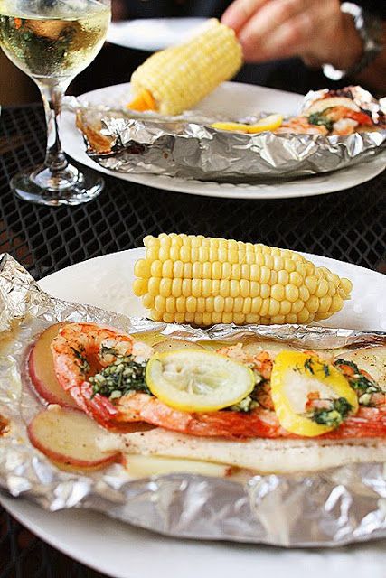 Grilled New England Seafood Bake New England Seafood, Dill Butter, Seafood Bake, Grilled Seafood, White Fish, Red Potatoes, Fish Dishes, Seafood Dishes, Main Meals