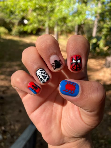 Men Halloween Nails, Short Masc Nails, Halloween Nails Men, Manicure Ideas For Men, Mens Manicure Design, Masc Nails Ideas, Nails For Guys, Masc Nails Designs, Stud Nail Designs