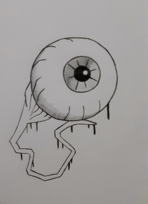 Easy Drippy Drawing, Mini Horror Drawings, Disturbing Drawings Easy, Scary Doodles Easy, Creepy Doodles Easy, Creepy Things To Draw Easy, Easy Horror Drawings, Scary Monster Drawing, Class Doodles